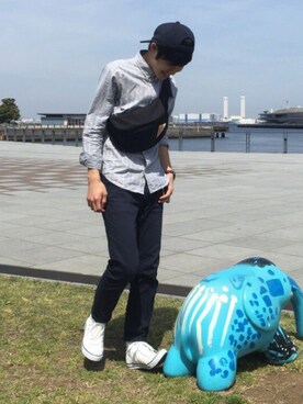 「白いスニーカー」｜「アイテム（腕時計）」を使った、sekinooo!!!!さん（メンズ・178cm）の春コーディネート