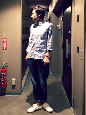 「白いスニーカー」｜「アイテム（腕時計）」を使った、sekinooo!!!!さん（メンズ・178cm）の夏コーディネート