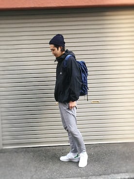 「アイテム（バックパック/リュック）」を使った、sekinooo!!!!さん（メンズ・178cm）の冬コーディネート