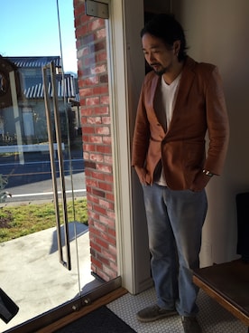 「寒い」｜向後　聡史さん（メンズ・187cm）の冬コーディネート