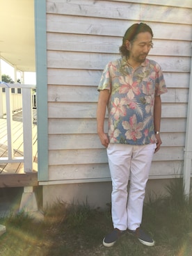 「アイテム（スラックス）」を使った、向後　聡史さん（メンズ・187cm）の春コーディネート