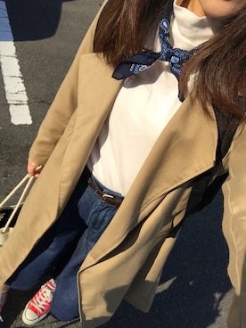 「スカーチョ」｜「アイテム（トレンチコート）」を使った、cocomamさん（レディース・158cm）の春コーディネート