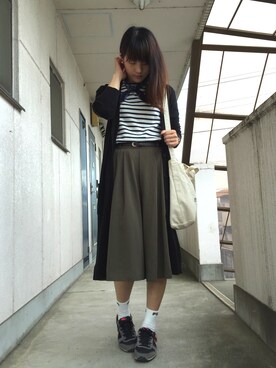 「GU（ジーユー）のアイテム（その他パンツ、グリーン系）」を使った、cocomamさん（レディース・158cm）の春コーディネート
