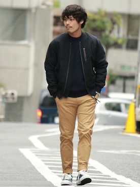 「JOURNAL STANDARD（ジャーナルスタンダード）のアイテム（MA-1）」を使った、JOURNAL STANDARD relumeさん（メンズ・170cm）の冬コーディネート