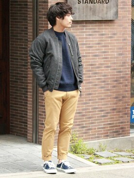 「JOURNAL STANDARD（ジャーナルスタンダード）のアイテム（MA-1）」を使った、JOURNAL STANDARD relumeさん（メンズ・170cm）の冬コーディネート