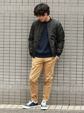 「JOURNAL STANDARD（ジャーナルスタンダード）のアイテム（MA-1）」を使った、JOURNAL STANDARD relumeさん（メンズ・170cm）の冬コーディネート