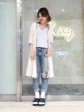 「アイテム（ソックス/靴下）」を使った、tamuasuさん（レディース・162cm）の春コーディネート