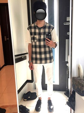 「Pledge（プレッジ）のアイテム（アクセサリー）」を使った、リッキーさん（メンズ・168cm）の夏コーディネート