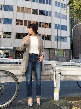 「TODAYFUL（トゥデイフル）のアイテム（チェスターコート）」を使った、TOMOMI KANATAさん（レディース・161cm）の冬コーディネート