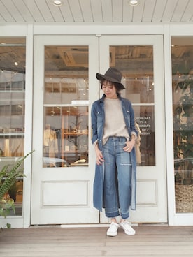 「アイテム（帽子）」を使った、TOMOMI KANATAさん（レディース・161cm）の冬コーディネート