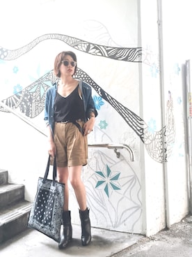 「アイテム（キャミソール）」を使った、TOMOMI KANATAさん（レディース・162cm）の春コーディネート