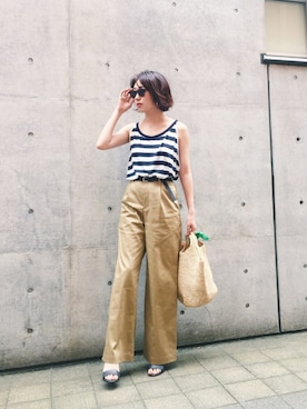 「Joie（ジョア）のアイテム」を使った、TOMOMI KANATAさん（レディース・162cm）の春コーディネート