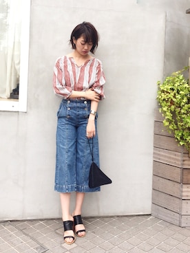 「jeans」｜TOMOMI KANATAさん（レディース・162cm）の夏コーディネート