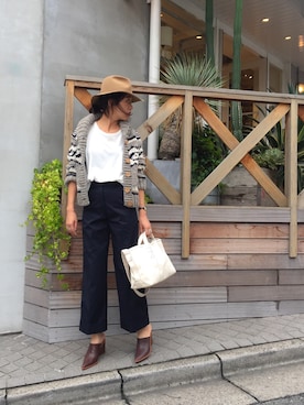 「TODAYFUL（トゥデイフル）のアイテム（その他アウター）」を使った、TOMOMI KANATAさん（レディース・162cm）の秋コーディネート