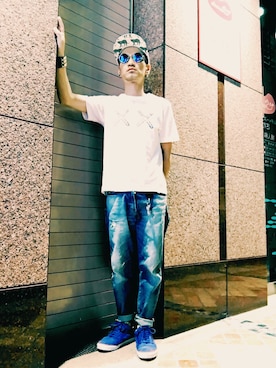 「ドラフトGAP」｜「アイテム（キャップ）」を使った、スコップさん（メンズ・171cm）の夏コーディネート