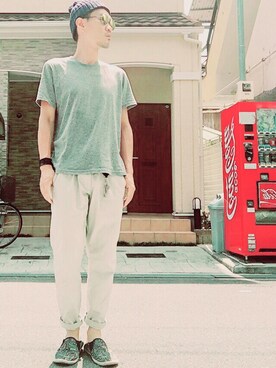 「ドラフトGAP」｜「アイテム（その他シューズ）」を使った、スコップさん（メンズ・171cm）の夏コーディネート
