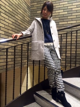 「KATHARINE ROSS（キャサリンロス）のアイテム（その他アウター）」を使った、airiさん（レディース・159cm）の冬コーディネート