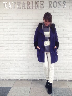 「KATHARINE ROSS（キャサリンロス）のアイテム（カーゴパンツ）」を使った、airiさん（レディース・159cm）の冬コーディネート