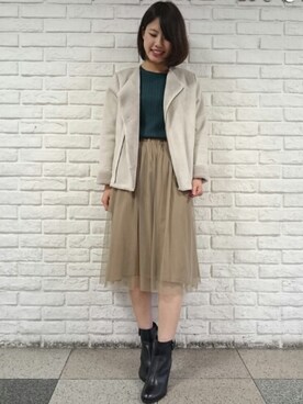 「KATHARINE ROSS（キャサリンロス）のアイテム（ムートンコート）」を使った、airiさん（レディース・159cm）の秋コーディネート