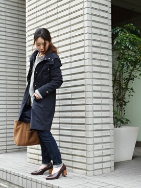 「MK MICHEL KLEIN（エムケーミッシェルクラン）のアイテム（モッズコート）」を使った、MKミッシェルクランさん（レディース・160cm）の秋コーディネート