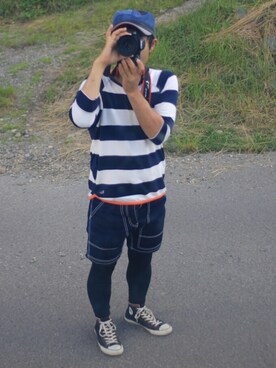 「アイテム（スニーカー）」を使った、Masato.Uさん（メンズ・165cm）の夏コーディネート