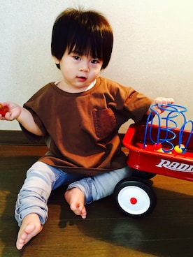 「コムサデモード」｜Allenさん（キッズ・70cm）の秋コーディネート