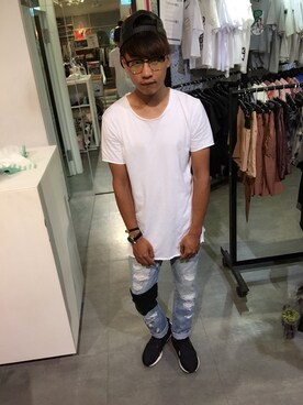 「AES（エーイーエス）のアイテム（帽子）」を使った、 曾俊瑋さん（メンズ・174cm）の秋コーディネート