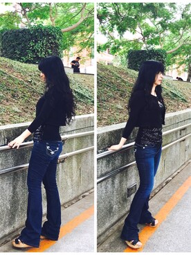 「MOMA（モマ）のアイテム（ジャケット/アウター）」を使った、靜雯王さん（レディース・160cm）の秋コーディネート