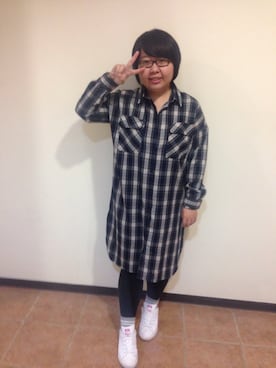 「アイテム（シャツワンピース）」を使った、Janiceさん（レディース・155cm・20代）の冬コーディネート