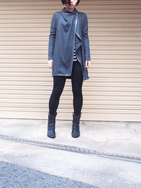 「HELMUT LANG（ヘルムートラング）のアイテム（その他アウター）」を使った、Yukiさん（レディース・158cm）の冬コーディネート