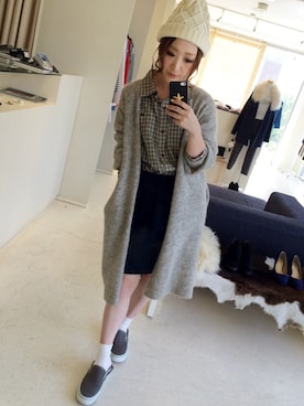 「skirt」｜「アイテム（ニットキャップ/ビーニー）」を使った、mさん（レディース・153cm）の秋コーディネート
