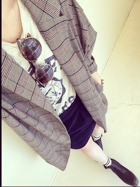 「skirt」｜「アイテム（その他アウター）」を使った、mさん（レディース・153cm）の秋コーディネート