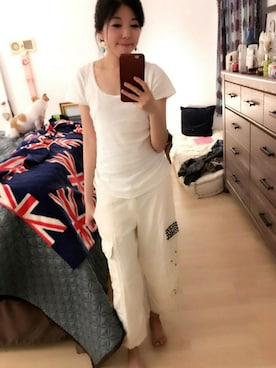 「ROXY(ロキシー)のアイテム(スラックス)」を使った、Gummy Gabさん(レディース・155cm)の春コーディネート