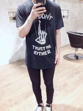 「UNIF（ユニフ）のアイテム（トップス）」を使った、Yuさん（メンズ・174cm）の夏コーディネート