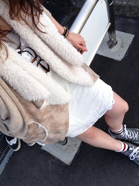 「CONVERSE（コンバース）のCONVERSE CVS ALL STAR HI（スニーカー、グレー系）」を使った、MAKOさん（レディース・160cm）の春コーディネート