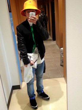 「airmax」｜「アイテム（スタジャン）」を使った、papiKPOPoppinさん（メンズ・163cm）の冬コーディネート