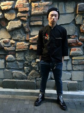 「JULIEN DAVID（ジュリエンデビッド）のアイテム（パンツ）」を使った、papiKPOPoppinさん（メンズ・163cm）の春コーディネート
