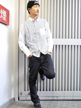 「PUSH CONNECTION（プッシュコネクション）のアイテム」を使った、mercyさん（メンズ・177cm）の秋コーディネート