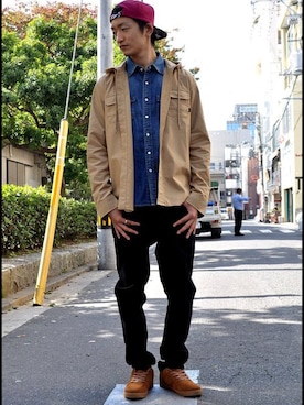 「FLIP THE SCRIPT（フリップザスクリプト）のアイテム（パンツ）」を使った、mercyさん（メンズ・177cm）の秋コーディネート