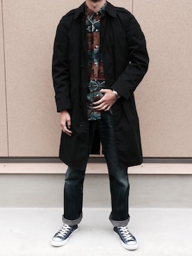 「アイテム（ステンカラーコート）」を使った、tk9573さん（メンズ・180cm・10代）の秋コーディネート