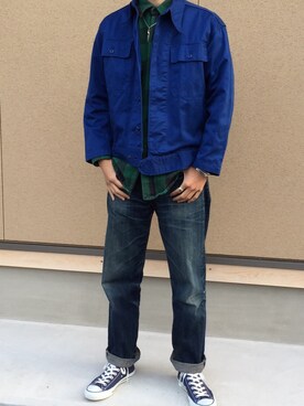 「Levis」｜「アイテム（ミリタリージャケット）」を使った、tk9573さん（メンズ・180cm）の秋コーディネート