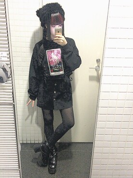 「BUBBLES（バブルス）のアイテム（帽子）」を使った、結さん（レディース・154cm）の秋コーディネート