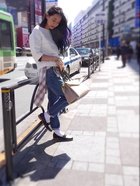 「Soareak（ソアリーク）のアイテム（パンツ）」を使った、Maryさん（レディース・158cm）の春コーディネート