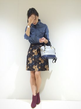 「Soareak（ソアリーク）のアイテム（スカート）」を使った、Maryさん（レディース・158cm）の秋コーディネート