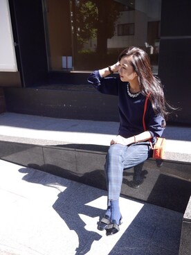 「Soareak（ソアリーク）のアイテム（パンツ）」を使った、Maryさん（レディース・158cm）の秋コーディネート