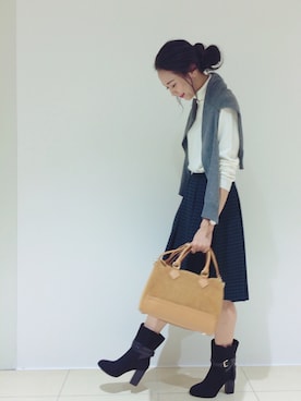 「Soareak（ソアリーク）のアイテム（スカート）」を使った、Maryさん（レディース・158cm）の秋コーディネート