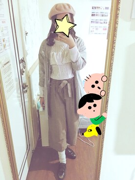 「SM2（エスエムツー）のアイテム（ピーコート）」を使った、9こころさん（レディース・166cm）の秋コーディネート