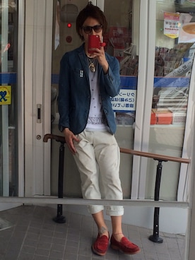 「アイテム（アンクレット）」を使った、ヨシダユウキさん（メンズ・183cm）の春コーディネート