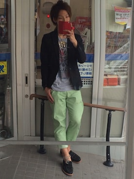 「アイテム（アンクレット）」を使った、ヨシダユウキさん（メンズ・183cm）の春コーディネート