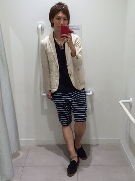 「アイテム（アンクレット）」を使った、ヨシダユウキさん（メンズ・183cm）の春コーディネート